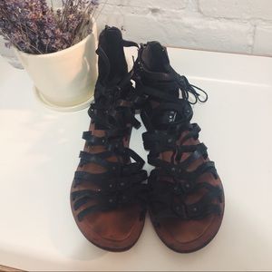 Dolce Vita black leather gladiator sandals